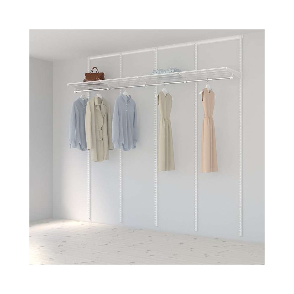 Kit Rangement Dressing Basic Elfa Blanc 240 Cm-Elfa