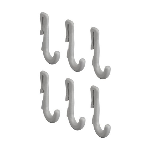 Lot 6 crochets fins gris-Elfa