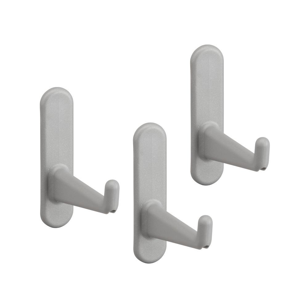 Le Lot 3 crochets droits courts gris Elfa ou pergboard sont des accessoires rangement très tendance et facile à installer