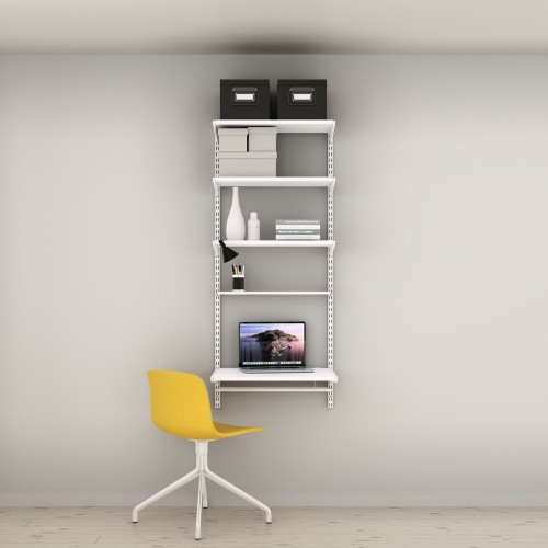 olution compacte pour un bureau à domicile organisé avec Elfa